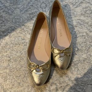Stuart weitzman gold and silver flats like new